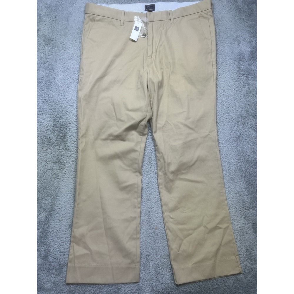 GAP Pants Men's 38x30 Tailored Khakis Chinos Straight Cotton Flat‎ Front NEW
